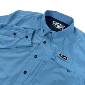 Pelagic Eclipse Guide Shirt Mens Large Vented Fishing High Performance Blue
